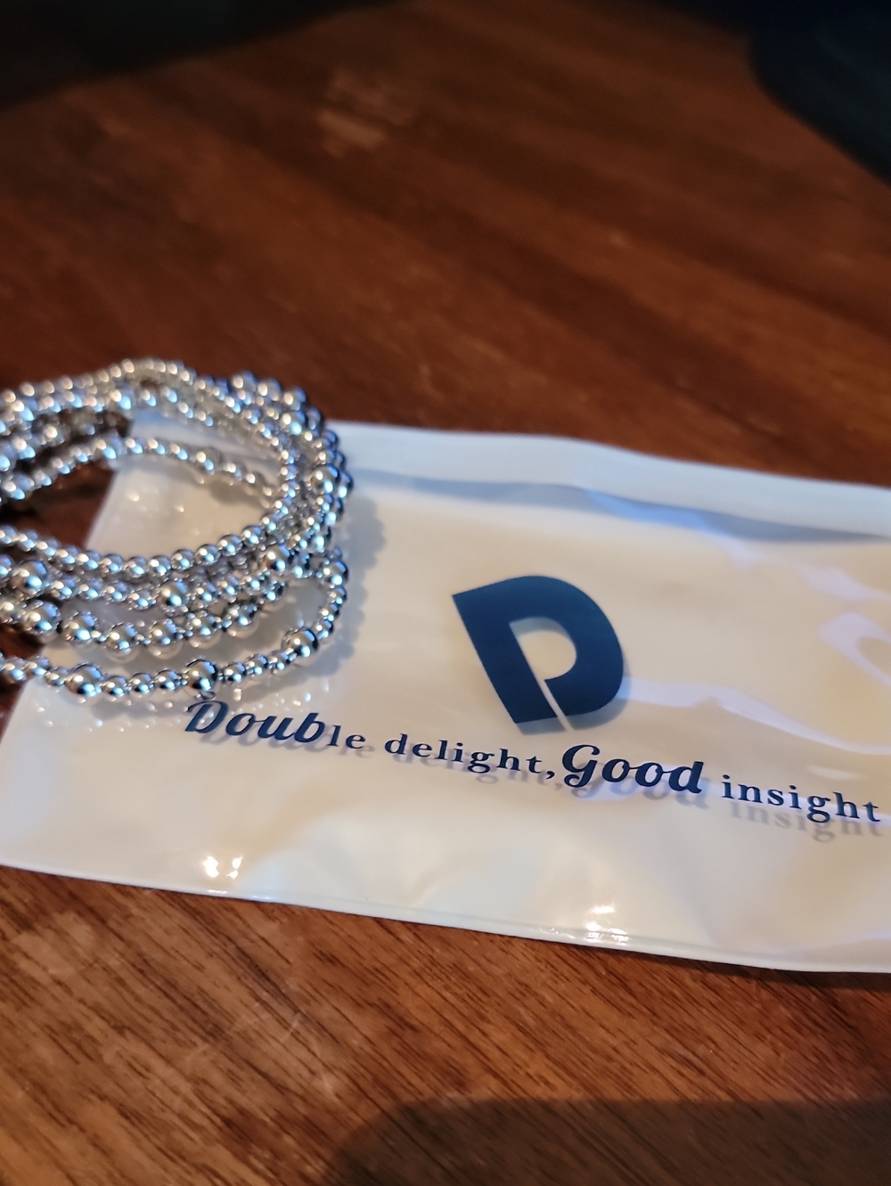 Double Good Silver Beaded Stretch Bracelet Stack